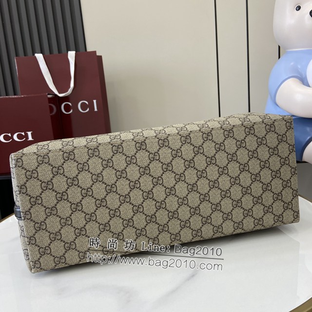 Gucci專櫃古馳最新款購物袋GG圖案條紋織大號肩背包 jh1991型號：815213